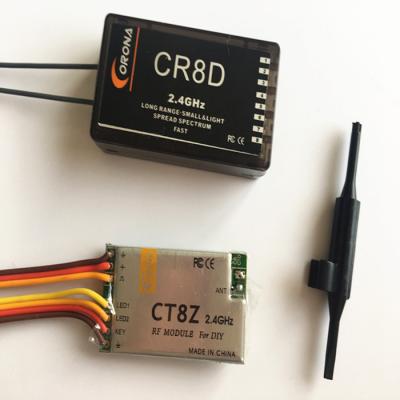 China Receive signal Crown DIY CT8Z+CR8D set 2.4g DSSS rc transmitter and receiver for airplane rc car for sale