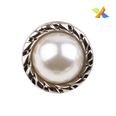 China No Rust Customized Pearl Ball Button White Button High Quality Acrylic Customized Buttons for sale