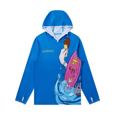 China Breathable Fishing Print Sublimation Hoodie Polyester Sun Protection Sun Protection Gym Quick Dry Outdoor T-shirt Long Sleeve Surfing T-shirt for sale