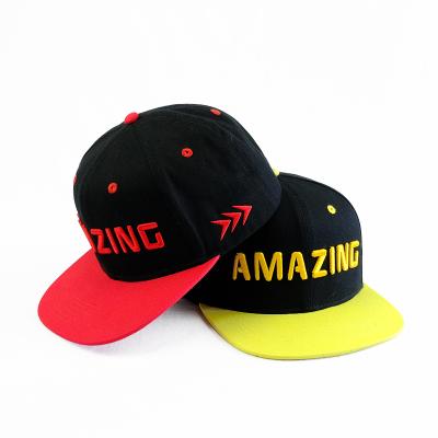 China JOINT Hiphop Custom Flat Brim Cap Men's Adjustable 3D Embroidered Logo Snapback Hat for sale