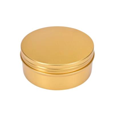 China Gold Easy Hold Multi-size Aluminum Tin Candy /Screw/Cosmetic Storage Customized Cosmetic Packaging Aluminum Box Container Jar for sale