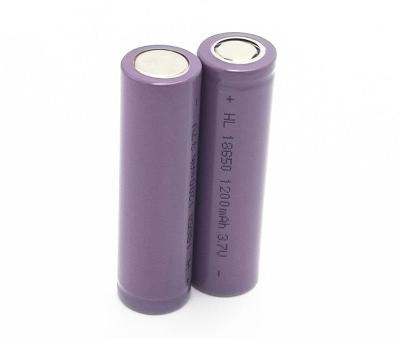 China 1200mAh 3.7V 18650 Lithium Ion Cells , 18650 Rechargeable Battery Weight 36g for sale