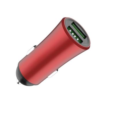 China Metal 2 Dual Usb Adapter Fast Charging USB Car Charger Christmas Gift Dual Ports Car Phone Charger Dual Port Car Charger For Android Iphone13 for sale