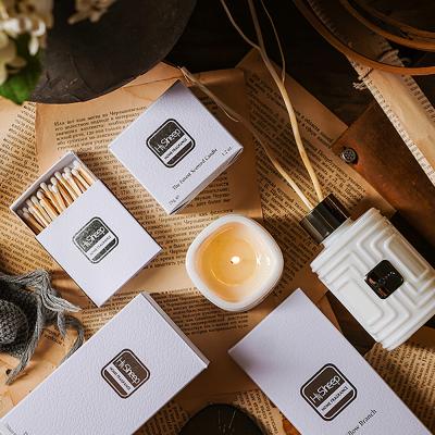 China Sustainable Customized Luxury Wooden Aroma Reed Fragrance Diffusers And Scented Candle Gift Set for sale