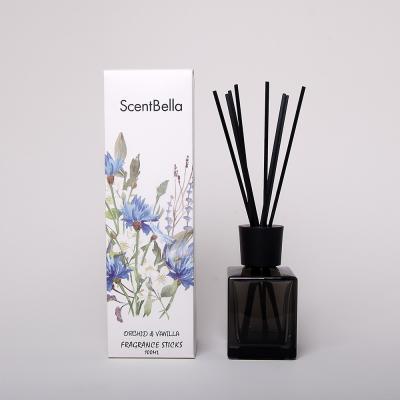 China Viable High Quality 100ML Orchid Scents Rattan Sticks Reed Diffuser Air Freshener For Home for sale