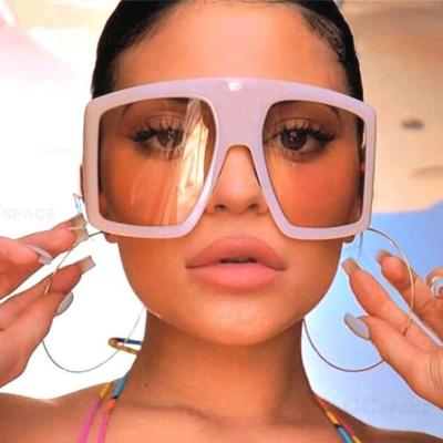 China Fashion sunglasses 2021 latest fashion spot ladies hip hop oversized square plastic sunglasses for sale