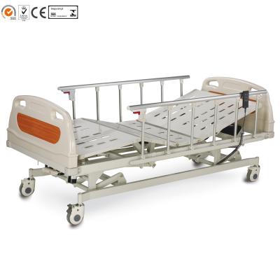 China Three Functions CE, ISO13485 Approved Semi-electric Electric And Manually Electric Hospital Bed Patient Bed Metal Metal Manual and Electric for sale