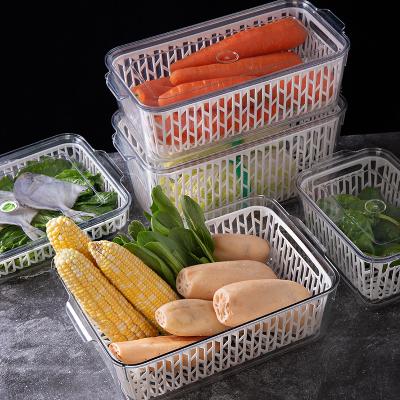 China Food Storage Containers Refrigerator Organizer Stackable Storage Bin Stocked Baskets With Lids for sale