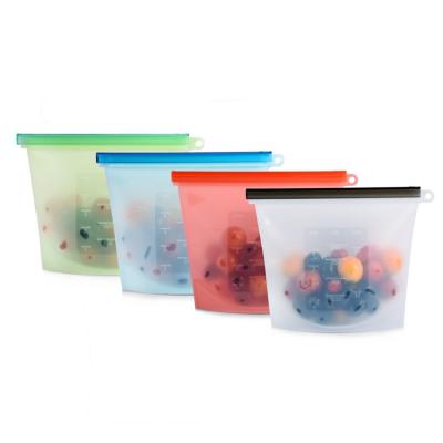 China Sustainable Hot Sale Silicone Food Storage Bag Silicone Storage Bag For Kitchen for sale