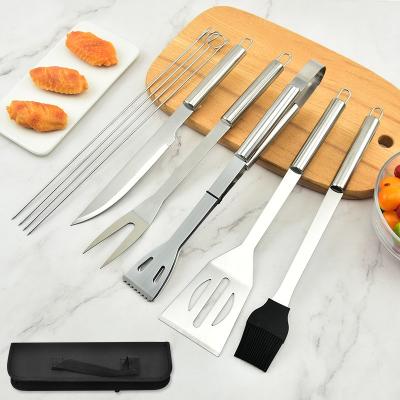 China Easily Cleaned Heavy Duty Stainless Steel 6-Piece BBQ Utensils Set Professional Grill Tool Kit for sale