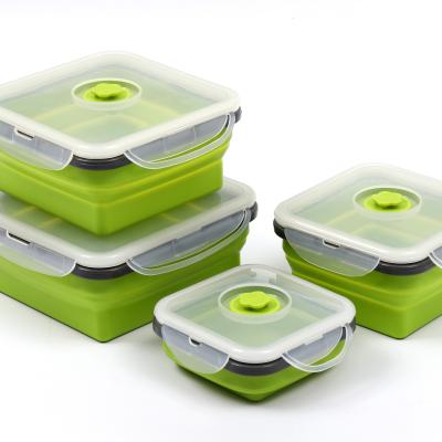 China Wholesale Microwave and Dishwasher Safe Freshness Retaining Silicone Leak Proof Collapsible Food Bowl for sale