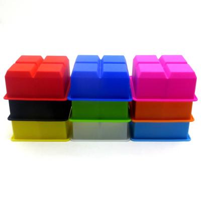 China Viable Square Silicone Ice Cube Trays Large 4-Ice Trays For Cocktail Whiskey for sale