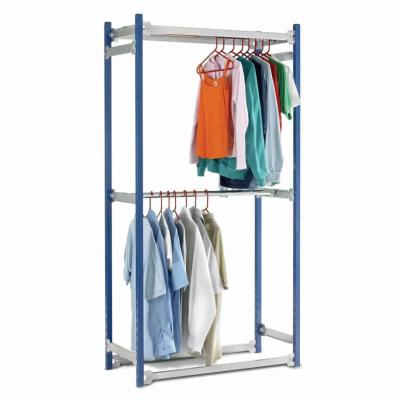 China Minimalist Free Standing Coat Rack Clothes Hanging Rail With Cover And Wheels for sale