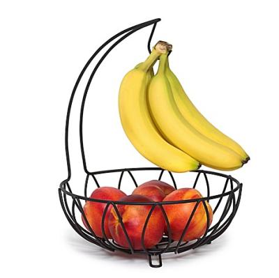 China Sustainable Modern Round Metal Wire Fruit Basket Fruit Vegetable Display Rack for sale