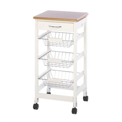 China Durable Multi-Functional Serving Cart With 3 Lockable Shelf Mesh Wire Kitchen Storage Cart 4-Tier Wheels Kitchen Storage Cart for sale