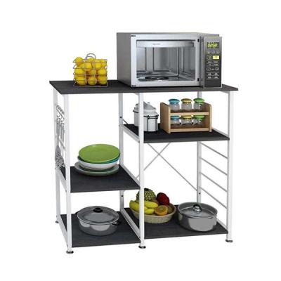 China Universal Serving Shelf Baker Kitchen Unit Rack 5-Tier Organizer Stainless Steel Microwave Stand Cart Viable for sale