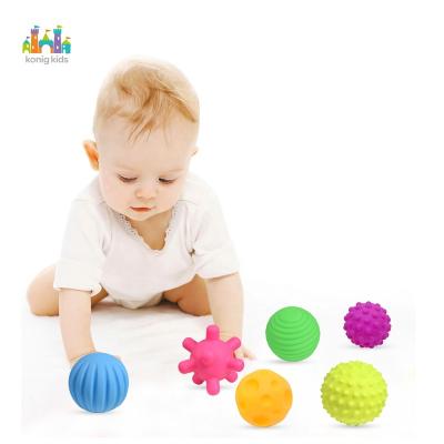 China Rotomolded PVC Konig Kids Amazon Sensory Hand Grasping Multi Textured Ball Set Colorful Baby Tactile Balls Toys for sale