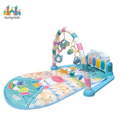 China Soft Konig Kids New 2022 Baby Piano Game Mat Kick Play Activity Gym With Keyboard Activity Gimnasios Para Bebes Playing Mat for sale