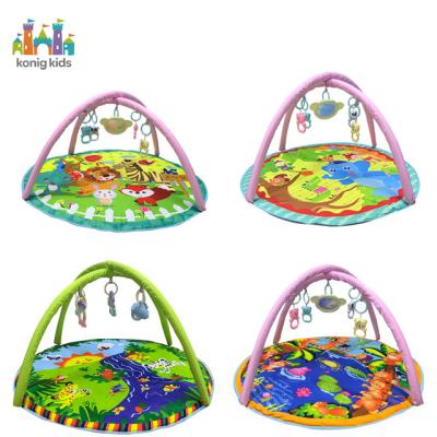 China Konig soft kids activity gym with hanging rattle baby toys 0 6 months baby crawling pads playing mat brinquedo infantil for sale