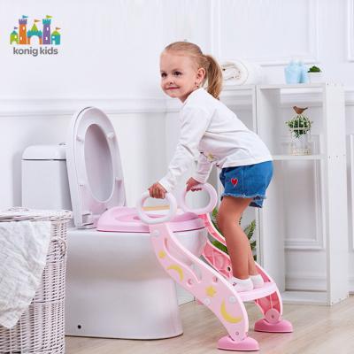 China Cartoon Konig Kids Potty Training Toilet Seat with Step Stool Ladder for Kids Potty Training Seat Chair Potty Training Toilet Ladder for sale