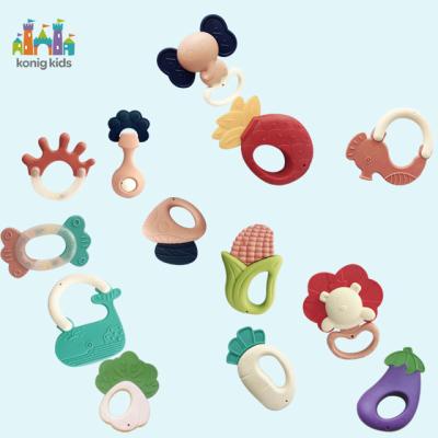 China Safety Konig Kids High Quality New Product Ideas 2021 Outdoor 8 Pcs Multi Texture Teether Baby Toys Made In China Baby Rattles Toy Set for sale