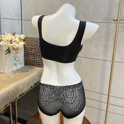 China Antibacterial ladies shape sexy underwear women wholesale lace up bra set sexy lingerie underwear for sale