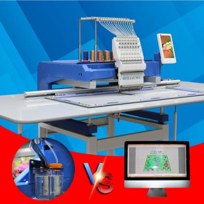 China Garment Shops 1200*500 mm Large Area 15 Color Single Head Embroidery Machine For Industry / Home Use Automatic Computerized Embroidery Machine for sale