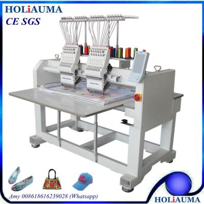 China Hat /flat/logo /garment like T shirt lace emboridery HOLIAUMA 2 head 15 needle automated embroidery machine price in India China for sale