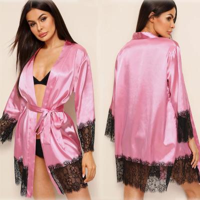 China Femme Silk Satin Robe Women's Lounge Wear Nightwear QUICK DRY Robes For Woman for sale