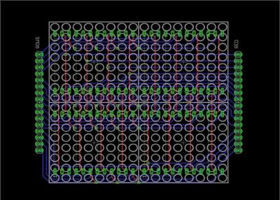 Cina Disposizione del circuito del LED Stripboard, disposizione del bordo del PWB per un display a matrice di 16 x 16 punti in vendita