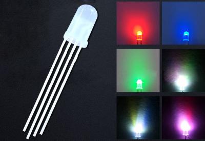 China Through Hole Type High Power Led Chip Common Anode F5 RGB LED Diode 0.1W 5mm for sale