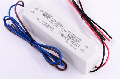 China LPV-35-24 36W 1.5A 24V LED Power Supply Waterproof Isolated Plastic IP67 90~264VAC Input for sale