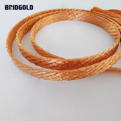 China Best Quality C11000 Underground Braided Copper Wire Cable 16sqmm Flat Copper Braid 120A For Automotive Trucks for sale