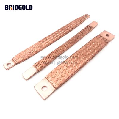 China For Electrical Good Quality Copper Strap 16sqmm CU-ETP Earth Shunt BRIDGOLD 120A Braided Battery Ground Bus Energy Saving for sale