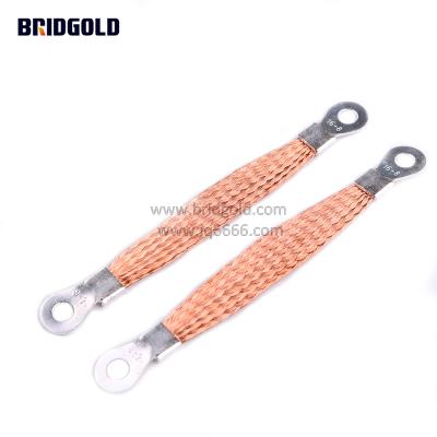 China Free Samples Heating Copper Flat Braid Ground Bus 16sqmm Copper Braid Ground Tie for sale