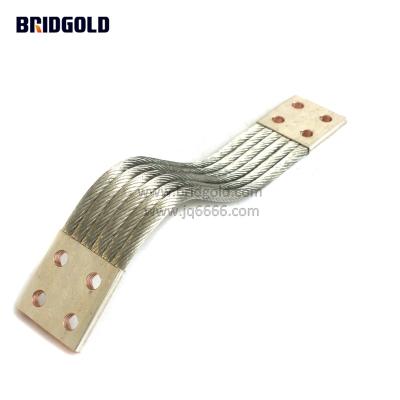 China For HV Junction Box Braided Copper Strips Tinned Flexible Tie 400A Tinned Stranded Copper Busbar Strands 35mm2 for sale