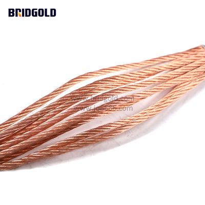 China Underground Earth Grounding Switch Electrical Flexible Copper Wire 16mm2 Tinned Braided Pure Stranded Copper Wire for sale