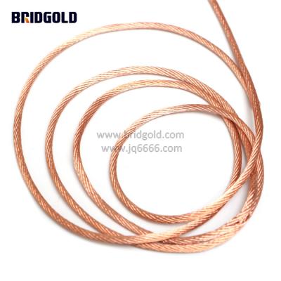 China For 120A Ground Grounding High Conductivity Copper Wire Bare Stranded Wholesale Customized 16mm2 Round Copper Braid for sale