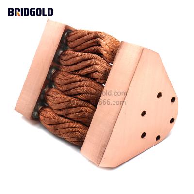 China Underground Factory Copper Flat Braid Direct Tin Plated Ground Bus Grounding Straps Copper Braided Products for sale