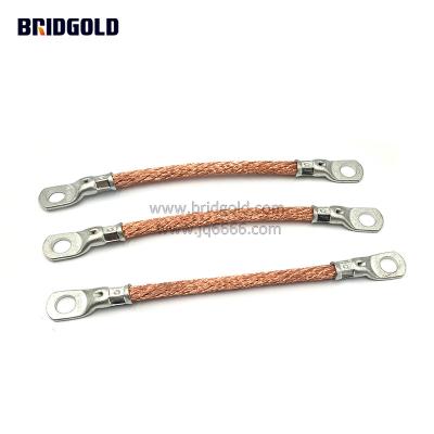 China Power Tinned Copper Braid With Hook , Flexible Tinned Copper Braid Ground Bonding Braid 6 sqmm for sale