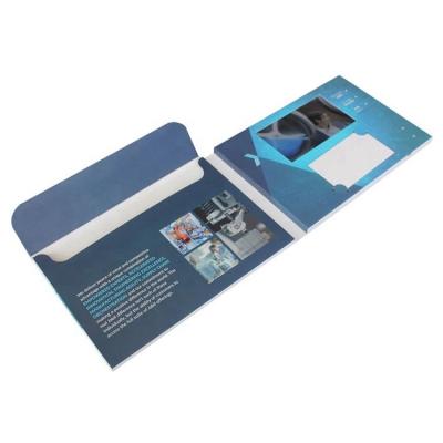 China USA Promotion 7 Inch Digital LCD Screen Video Greeting Cards Brochure Book With Pocket For Extra Flyer for sale