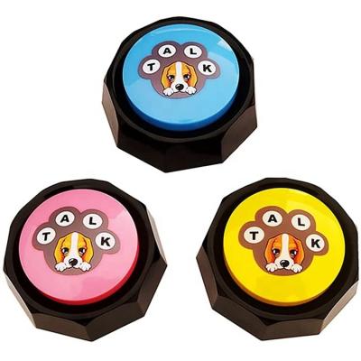 China USA Dog Button With Button Switch Recording Side Recording Human Voice Customize Color And Logo Use AAA Battery Talking Buzzer for sale