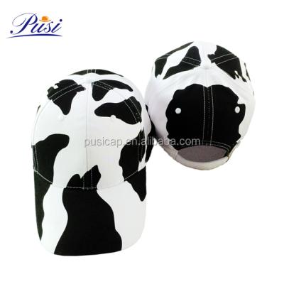 China Custom 6 JOINT Panel Full Quality Printing Cows Pattern Baseball Caps Without LOGO for sale