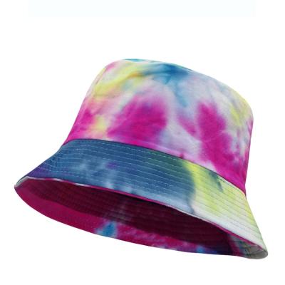 China COMMON Get Free Sample Bucket Hat Tie Dye Wholesale Customized LOGO Tie Dye Plain Reversible Bucket Hat Embroidery Tie Dye Hats Unisex for sale