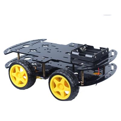 China DIY Car Kits 4wd Robot Car Chassis Smart Car Chassis Black Acrylic Robot Chassis Kit for sale