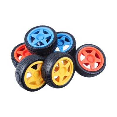 China Project Factory OEM ODM DIY Electronic Smart Car Parts Colorful TT Wheel Robot Accessories TT Motor Wheel for Arduino for sale