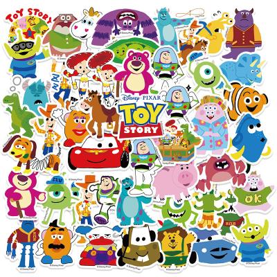 China 50 Cups Waterproof Pixar Character Collection Water Transfer Sticker Guitar Luggage Packaging DIY Waterproof Sticker Paper Transfer for sale