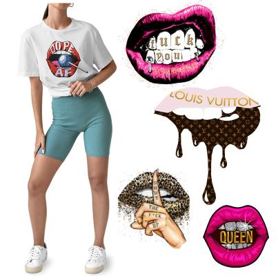 China Washable June Festival Day Sexy Lips Free Design Custom Apparel Heat Transfer Sticker DTF Mug Wrap Transfers T-Shirt for sale