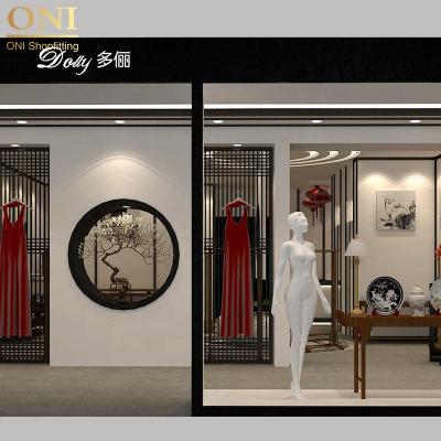 China Durable Clothing Store Decoration With Eco - Friendly Clothes Showcases Cabinet And Clothing Display Stand for sale