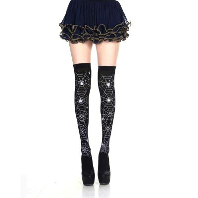 China Newest Spider Web Party Long Barrel Bloodstain Skeleton Costume Accessories Halloween Stockings for sale